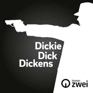 Silhouette eines Mannes mit Pistole und Schriftzug Dickie Dick Dickens