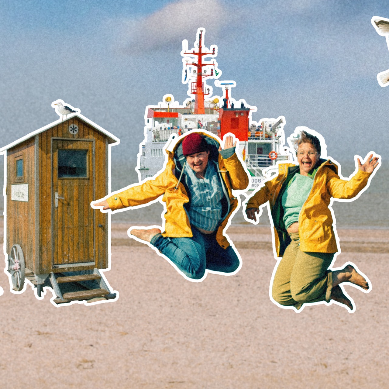 Katharina und Serafia am Strand von Spiekeroog