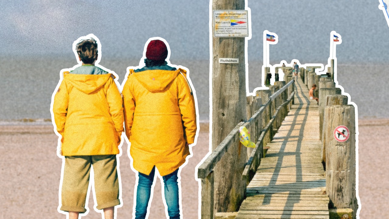 Katharina und Serafia am Strand von Föhr