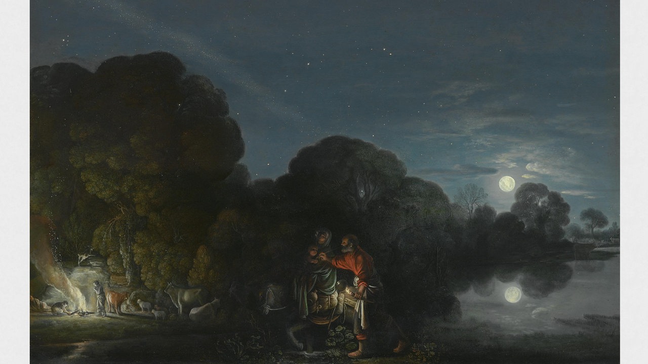 Gemälde: Adam Elsheimer, Die Flucht nach Ägypten, 1609 